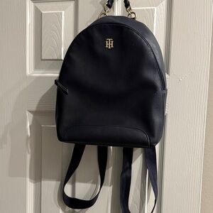 Tommy Hilfiger Midnight Blue Backpack with Gold Accent